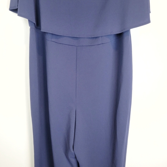 NWT Connected Apparel Women's Plus Capelet Wide Leg Jumpsuit in Navy - Picture 6 of 11